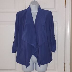 Calvin Klein Sap Sapphire open front blazer cardigan  Sz SP  Small Petite NWT